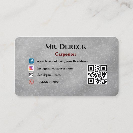 大工の名刺 名刺 (裏面)