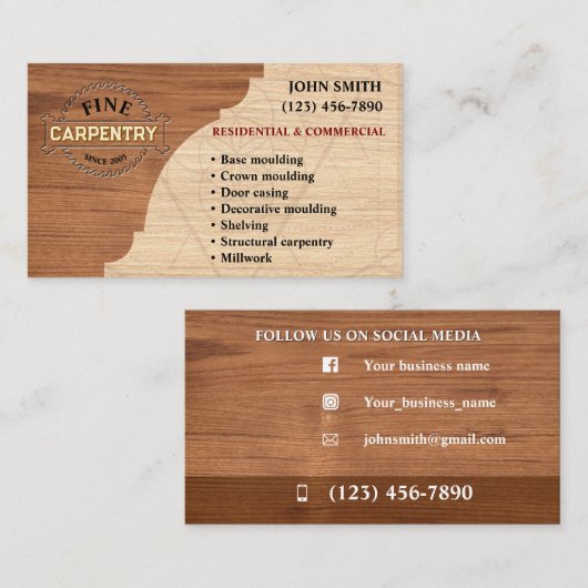 大工の名刺 名刺 (正面/裏面)