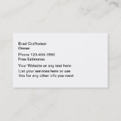 大工の名刺 名刺 (裏面)