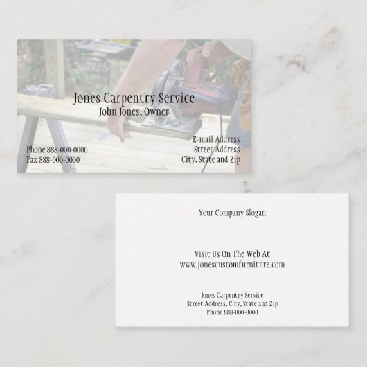 大工の名刺 名刺 (正面/裏面)