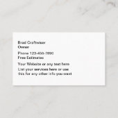 大工の名刺 名刺 (裏面)