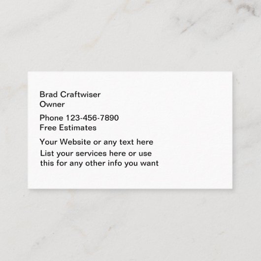 大工の名刺 名刺 (裏面)