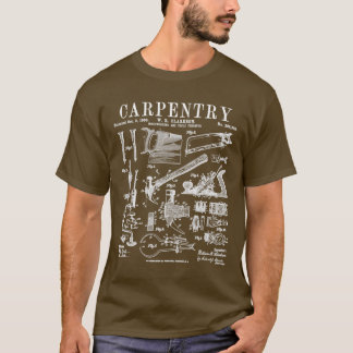 大工の大工の道具のヴィンテージ特許 Tシャツ