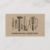 大工の大工ツール素朴ヴィンテージクラフト 名刺 (正面)