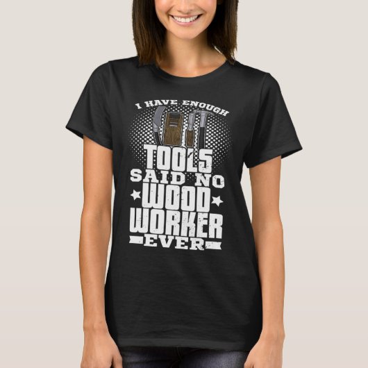 大工の建具の大工のチェーンソーの宣伝 Tシャツ (正面)