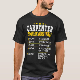 大工の時給の木工労働者の労働率 Tシャツ