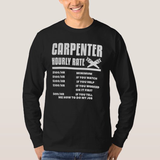 大工の時給の木工木工木工 Tシャツ (正面)