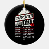 大工の時給の木工職人 セラミックオーナメント (裏面)