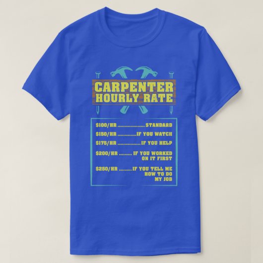 大工の時給 Tシャツ (デザイン正面)