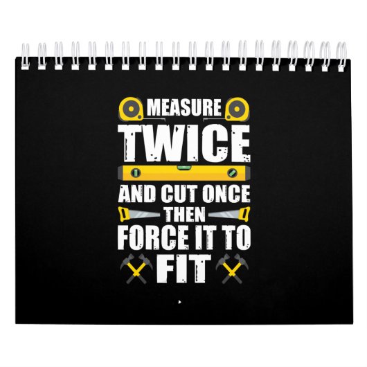 大工の木工を1回切りおもしろい2回計る カレンダー (カバー)