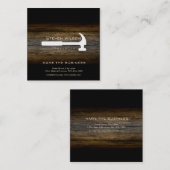 大工の木工プロフェッショナル工具木材 スクエア名刺 (正面/裏面)