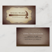 大工の木工プロフェッショナル工具素朴木材 名刺 (正面/裏面)