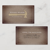 大工の木工プロフェッショナル工具素朴木材 名刺 (正面/裏面)