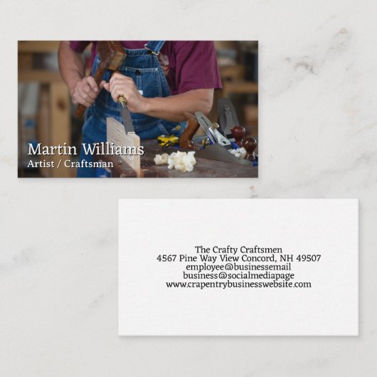 大工の木工作業 名刺 (正面/裏面)