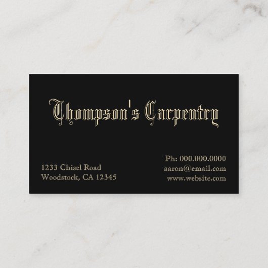 大工の木工名刺 名刺 (裏面)