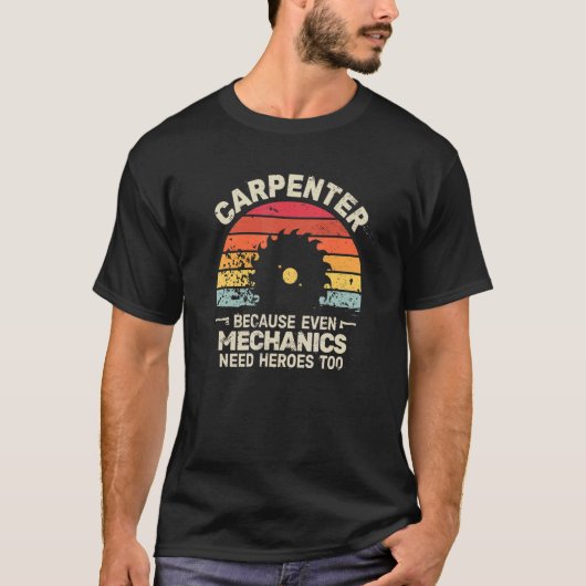 大工の木工大工男性へ師 Tシャツ (正面)