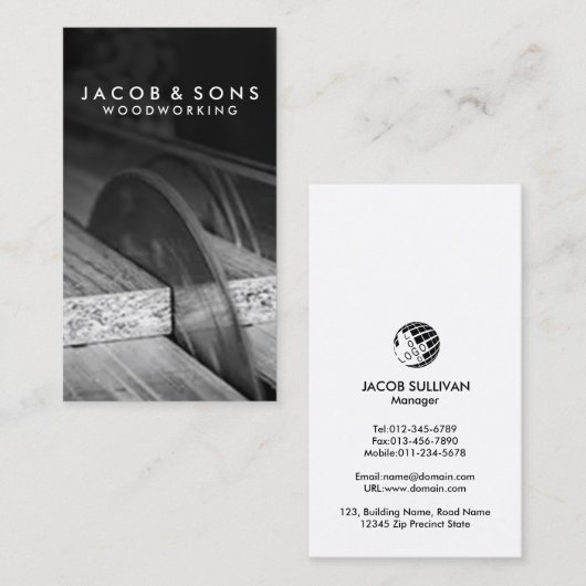 大工の木工用名刺 名刺 (正面/裏面)