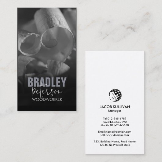 大工の木工用名刺 名刺 (正面/裏面)