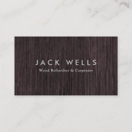 大工の木工職人のダークウッドの木目の精製装置 名刺