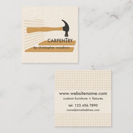 大工の木工職人の名刺 スクエア名刺 (正面/裏面)