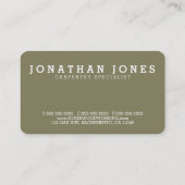 大工の木製の労働者の写真の名刺 名刺 (裏面)