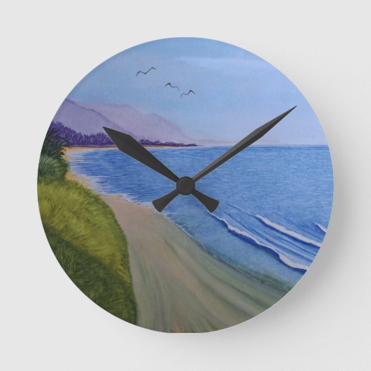 大工の海岸 ラウンド壁時計 (正面)