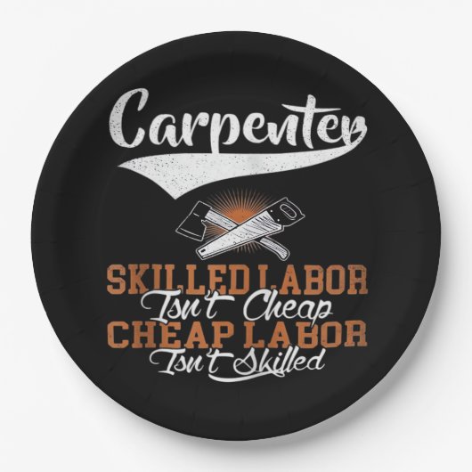 大工の腕は高くはない ペーパープレート (正面)