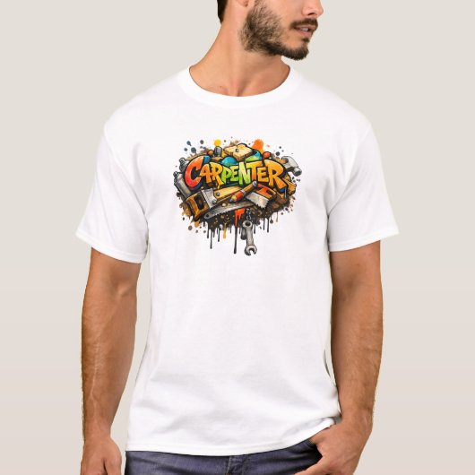 大工の落書きツール ストリートアートTシャツ Tシャツ (正面)