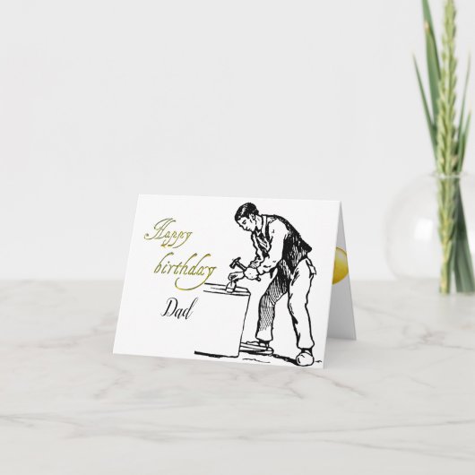 大工の誕生日折り紙グリーティングカード カード (正面)