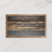 大工の道具 | 木製板鋼皮革 名刺 (裏面)