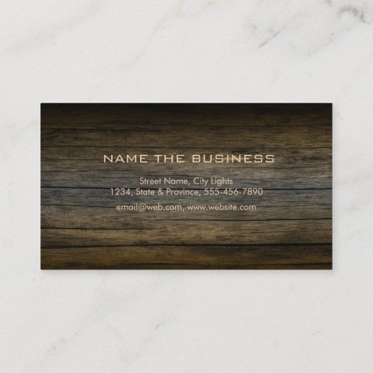 大工のWoodworkerの専門用具の素朴な木 名刺 (裏面)