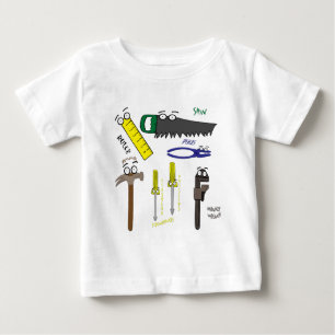 大工はお洒落な漫画の芸術に用具を使います ベビーTシャツ