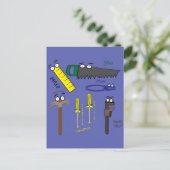 大工はお洒落な漫画の芸術に用具を使います ポストカード (スタンド正面)