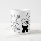 大工イラストレーション付き巨大コーヒーマグ ジャンボコーヒーマグカップ (正面)