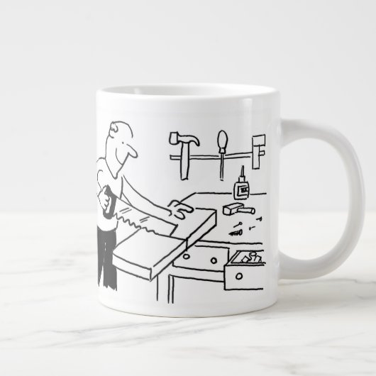 大工イラストレーション付き巨大コーヒーマグ ジャンボコーヒーマグカップ (右)