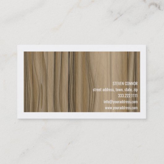 大工ウォールナット木仕上げ家具メーカー 名刺 (裏面)