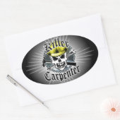 大工スカル：キラー大工 楕円形シール (封筒)