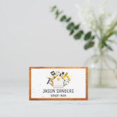 大工ツールとホームアイコン |木枠 名刺 (スタンド正面)