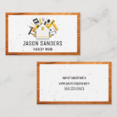 大工ツールとホームアイコン |木枠 名刺 (正面/裏面)