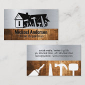 大工ツールのホームロゴ | 木製トリム 名刺 (正面/裏面)