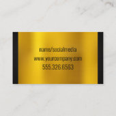 大工ツール金ゴールドメタルブラックトリム 名刺 (裏面)