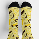 大工ツール、木工黄色と黒 ソックス (上部)