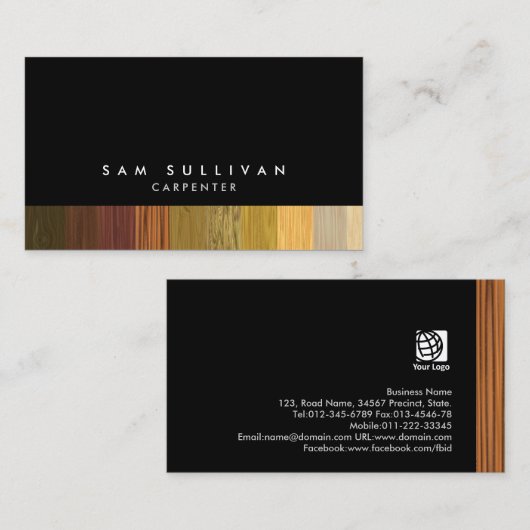 大工テクスチャサービスの貿易技能 名刺 (正面/裏面)