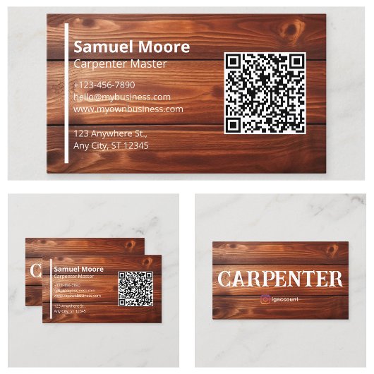大工テンプレートQRコードジェネレーター 名刺