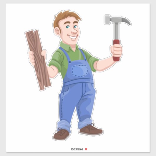 大工ハンマー・ウッド・建築 シール (シート)