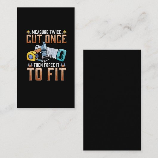 大工パパのジョーおもしろいク木工ユーモア 名刺 (正面/裏面)