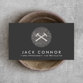 大工ホーム改良ハンマーと鋸 名刺