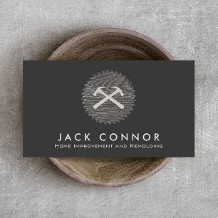 大工ホーム改良ハンマーと鋸 名刺