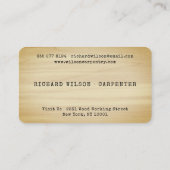 大工ロゴ素朴な木目ルックプロフェッショナル 名刺 (裏面)