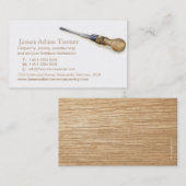 大工仕事の大工ののみの芸術の名刺 名刺 (正面/裏面)